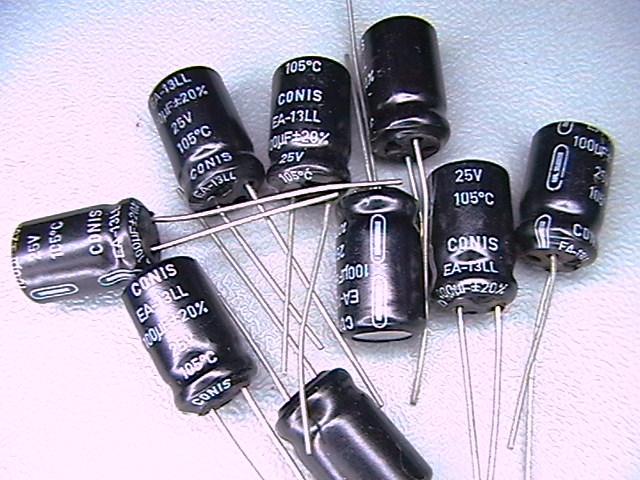 100?f/25V, 100uf capacitor,  M, 105C   EA-13LL