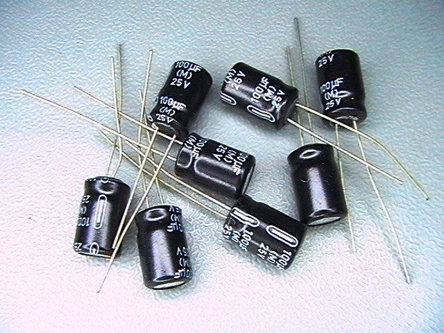 100?f/25V, 100uf capacitor,  M