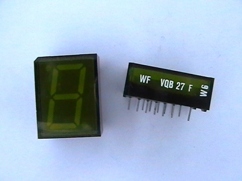 LED една цифри в корпус VQE27F зелен 8-ца