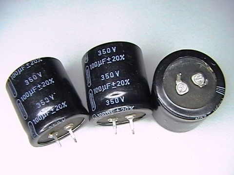 100?f/350V, 100uf capacitor,  M