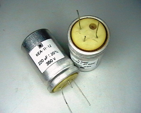 220?f/350V, 220uf capacitor,  M,  KEA-II-12 3pin.