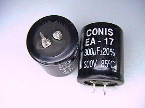 300?f/300V, 330uf capacitor, M,  85`C  EA-17 CONIS