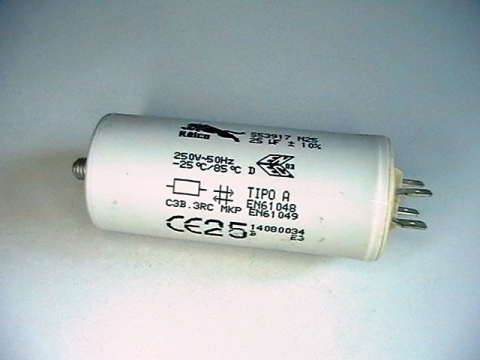 25?f/250V, 25uf  K, MKP, -25`C/85`C  Relcn 4pin.