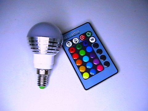 LED лампа, RGB,  E27, 7W,  дистанционно,