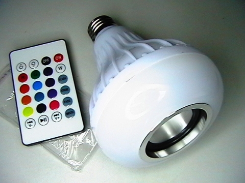 LED лампа, RGB,  E27, 12W мат, дистанц., Bluetooth